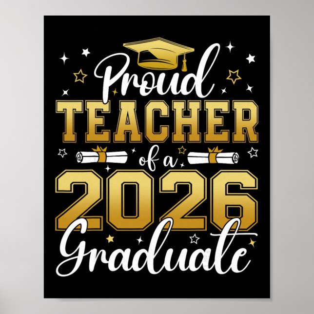 Póster Orgulloso maestro de un graduado de último año de  (Frente)