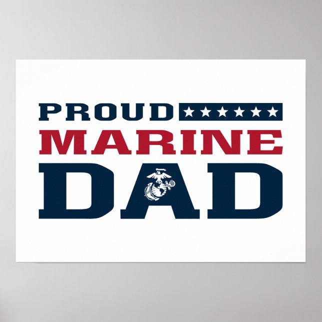 Póster Orgulloso Marine Dad (Frente)