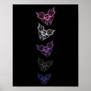 Póster Orgulloso Mariposa Gótica Sutil Genderfluid, No Bi