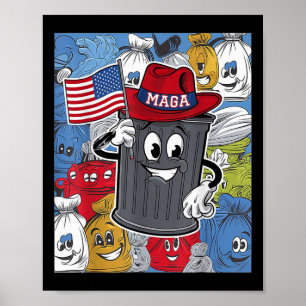 Póster Orgulloso Mega Basura partidario de Trump Papelera