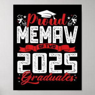 Póster Orgulloso Memaw De Dos Graduados Superiores De 202