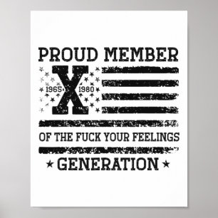 Póster Orgulloso Miembro De Tu Sentimiento Gen X Usa 4º D