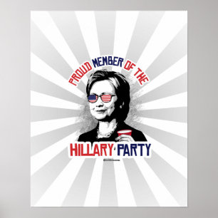 Póster Orgulloso miembro del Fiesta Hillary