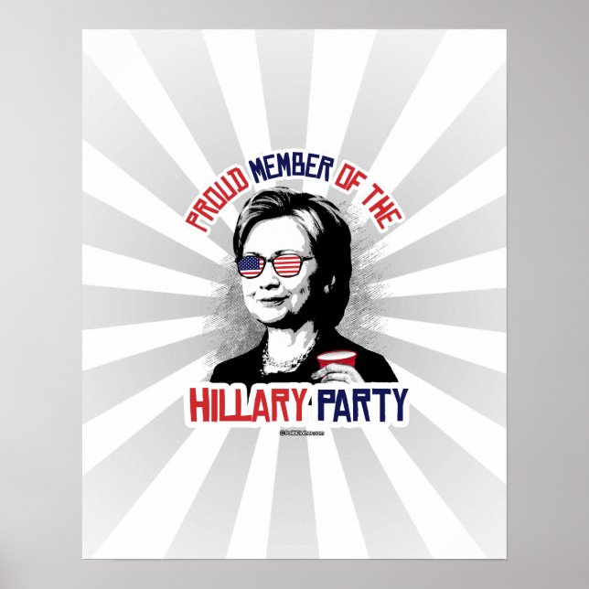 Póster Orgulloso miembro del Fiesta Hillary (Frente)