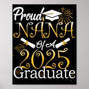 Póster Orgulloso Nana De Un Cl De 2025 Graduado Nana Seni