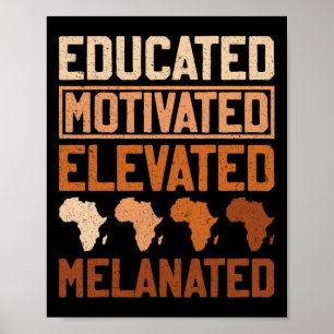 Póster Orgulloso Negro Educado Motivado Elevado Melanizad