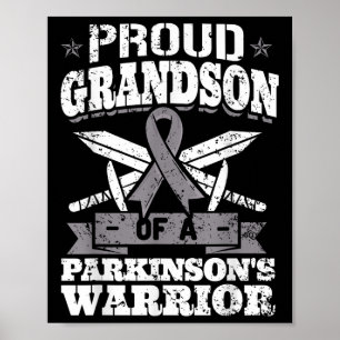 Póster Orgulloso Nieto De Un Guerrero De Parkinsons Pd Aw