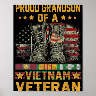 Póster Orgulloso Nieto De Una Veterana Bandera De Vietnam