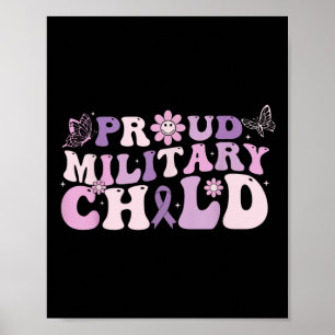 Póster Orgulloso Niño Militar Púrpura Por Niños Militares