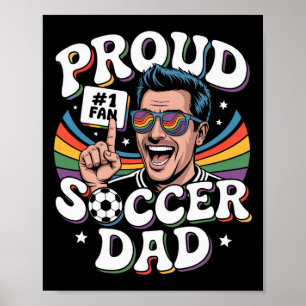 Póster Orgulloso padre de fútbol hincha alegre para padre
