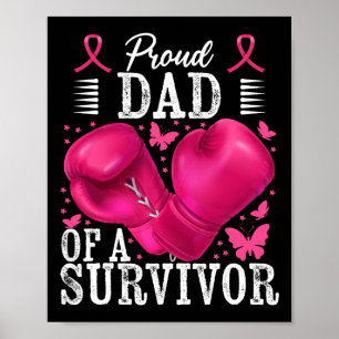 Póster Orgulloso Padre De Guantes De Boxeo De Cáncer De M