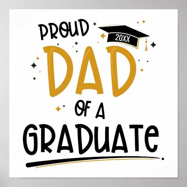 Póster Orgulloso padre de un graduado (Frente)