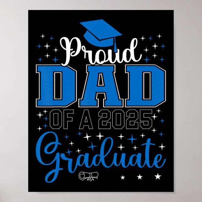 Póster Orgulloso Padre De Un Graduado De Un Cl De 2025 Pa (Frente)