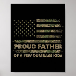Póster Orgulloso padre de unos pocos niños divertido día 