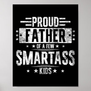 Póster Orgulloso Padre De Unos Pocos Niños Inteligentes D