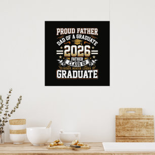 Póster Orgulloso padre graduado de la promoción de 2026