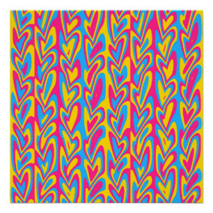 Póster Orgulloso Pansexual Groovy Trippy Squiggly Quirky