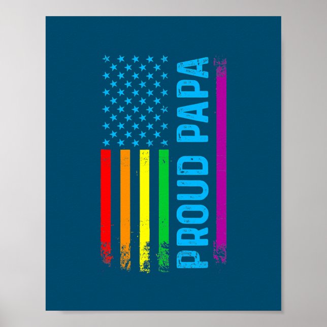 Póster Orgulloso papá abuelo papá LGBT Orgullo gay LGBTQ (Frente)