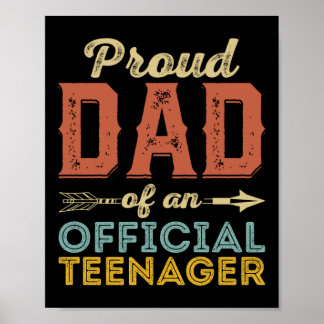 Póster Orgulloso papá de adolescente oficial decimotercer