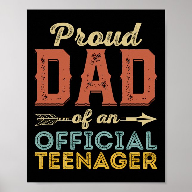 Póster Orgulloso papá de adolescente oficial decimotercer (Frente)