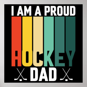 Póster Orgulloso papá de hockey