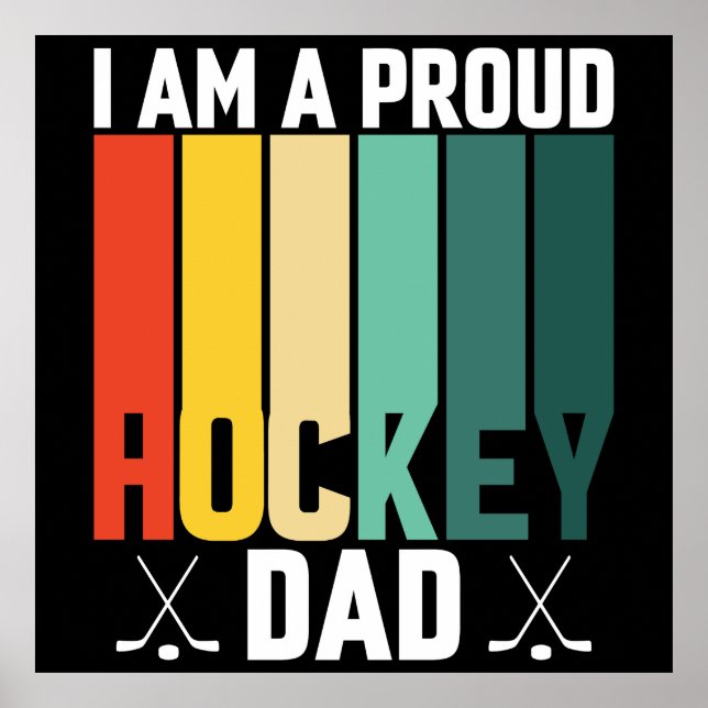 Póster Orgulloso papá de hockey (Frente)