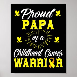Póster Orgulloso Papá De Un Guerrero Del Cáncer Infantil