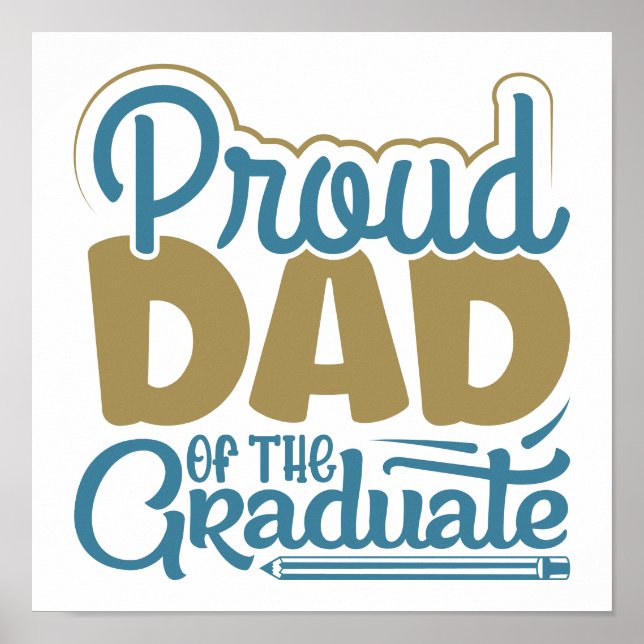 Póster Orgulloso papá del graduado (Frente)