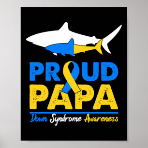 Póster Orgulloso Papá Tiburón Día de Conciencia del Síndr