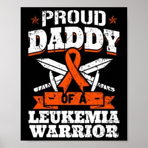 Póster Orgulloso Papi De Un Guerrero De La Leucemia, Padr