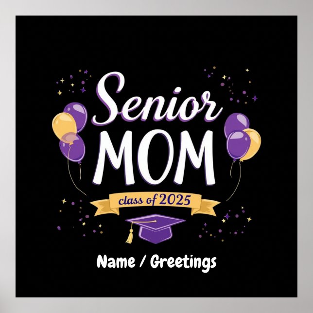 Póster Orgulloso Personalizable de clase superior de mamá (Frente)