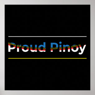 Póster Orgulloso Pinoy - Bandera Filipina Resumen Geométr