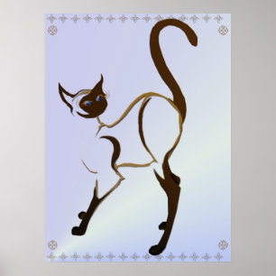 Póster Orgulloso Poster de gatos siameses