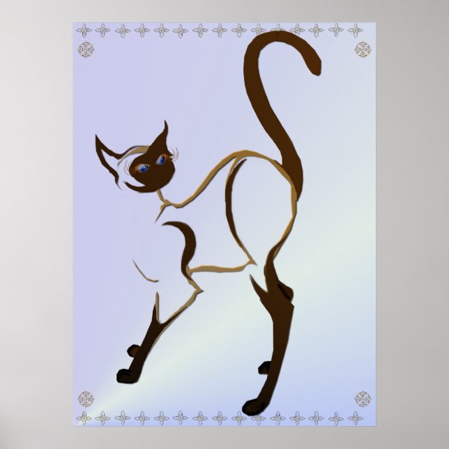 Póster Orgulloso Poster de gatos siameses (Frente)