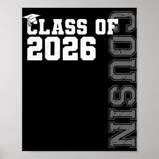 Póster Orgulloso Primo de la Promoción 2026 de un Graduad