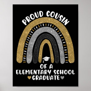 Póster Orgulloso Primo De Un Graduado De Escuela Primaria