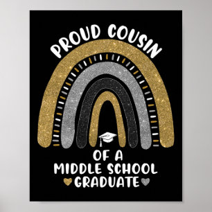 Póster Orgulloso Primo De Un Graduado En Arcoiris