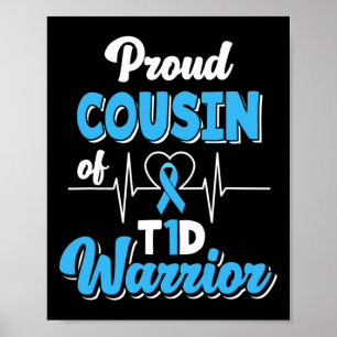 Póster Orgulloso Primo De Un Guerrero Del T1d Diabetes Di