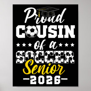 Póster Orgulloso Primo De Un Senior De Fútbol Graduación