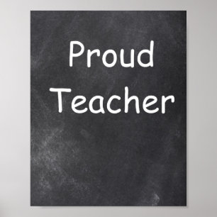 Póster Orgulloso profesor Chalkboard Diseño de clase Deco