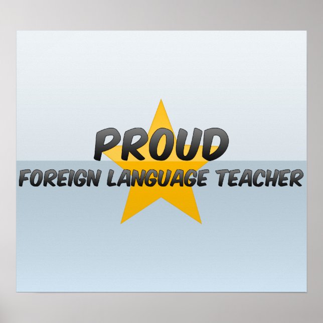 Póster Orgulloso profesor de lengua extranjera (Frente)