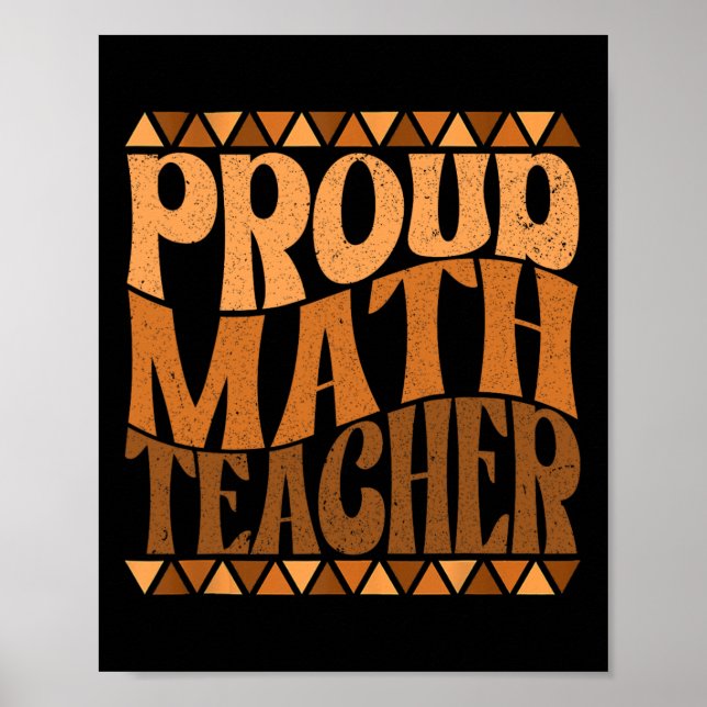 Póster Orgulloso profesor de matemáticas, profesor de his (Frente)