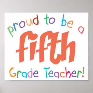 Póster Orgulloso profesor de quinto grado