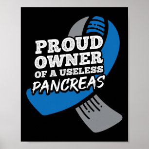 Póster Orgulloso Propietario De La Inútil Diabetes Pancre