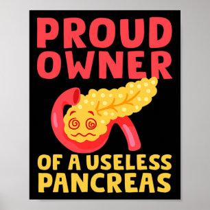 Póster Orgulloso Propietario De Una Inútil Diabetes Pancr