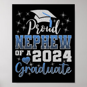 Póster Orgulloso Sobrino De 2024 Graduado Impresionante C
