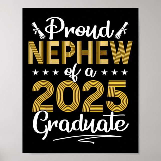 Póster Orgulloso Sobrino De Un Graduado Superior De 2025  (Frente)
