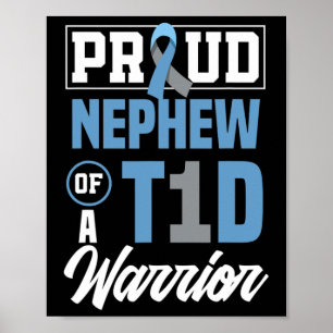 Póster Orgulloso Sobrino De Un Guerrero Del T1d Concienci