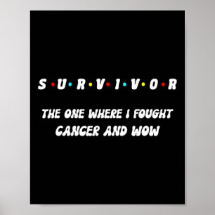 Póster Orgulloso superviviente cáncer de mama pulmón piel