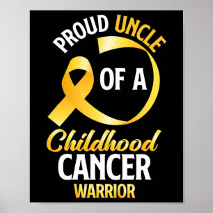 Póster Orgulloso Tío De Un Guerrero Del Cáncer Infantil N